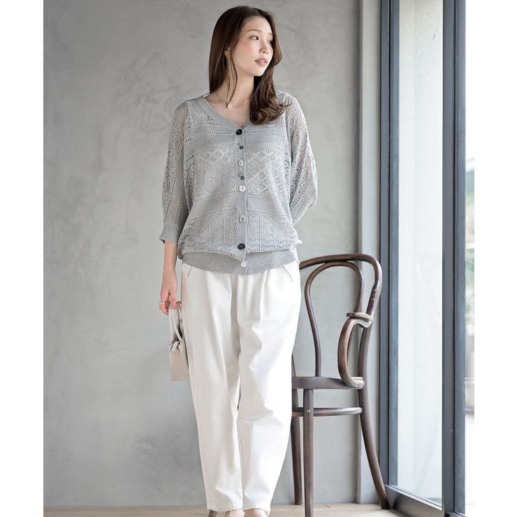 多釦透かしドルマンニットカーディガン | rps | 詳細画像18 