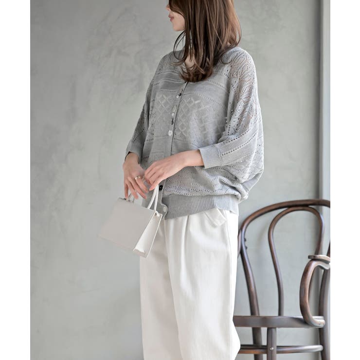 多釦透かしドルマンニットカーディガン | rps | 詳細画像19 