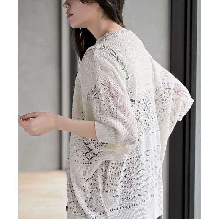 多釦透かしドルマンニットカーディガン | rps | 詳細画像8 