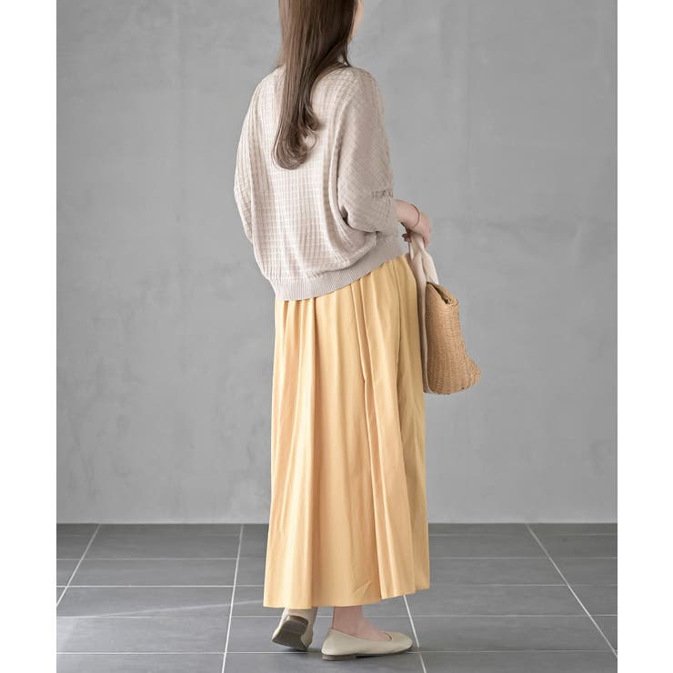 格子編み前リボン５分袖ニットカーディガン | rps | 詳細画像21 