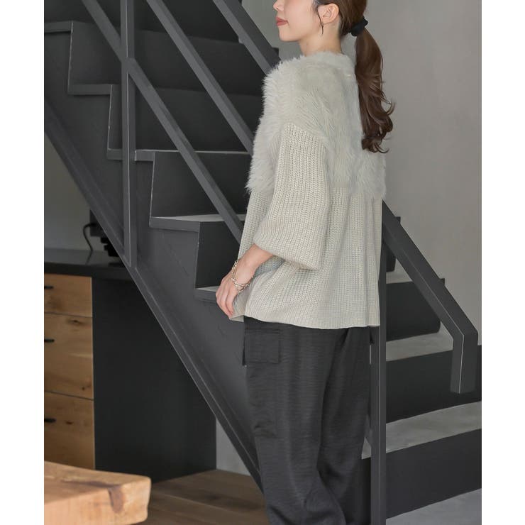 CLANE オーバーシャギーニットカーディガン アイボリー 新品（セール  