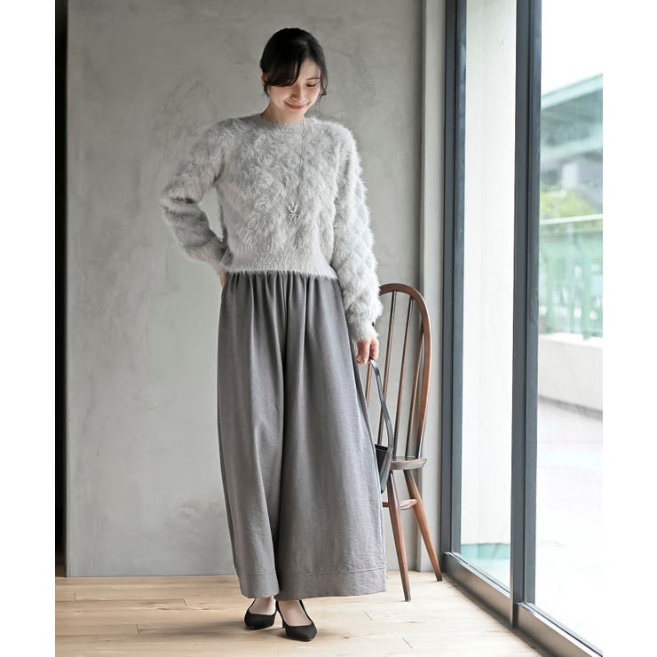 ダイヤフェザーボリューム袖ニットプルオーバー[品番：RPSW0004115