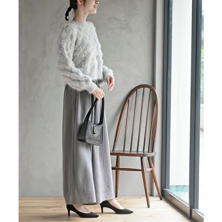 ダイヤフェザーボリューム袖ニットプルオーバー[品番：RPSW0004115