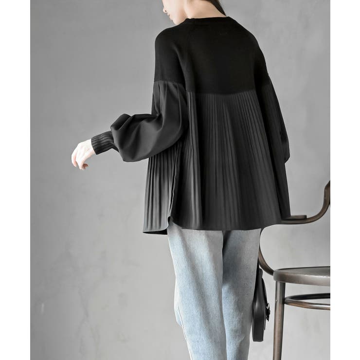 Ａラインプリーツ切替ニットプルオーバー | rps | 詳細画像11 