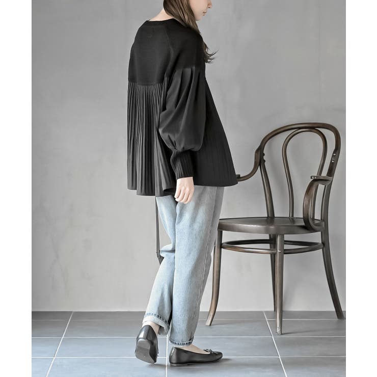 Ａラインプリーツ切替ニットプルオーバー | rps | 詳細画像12 