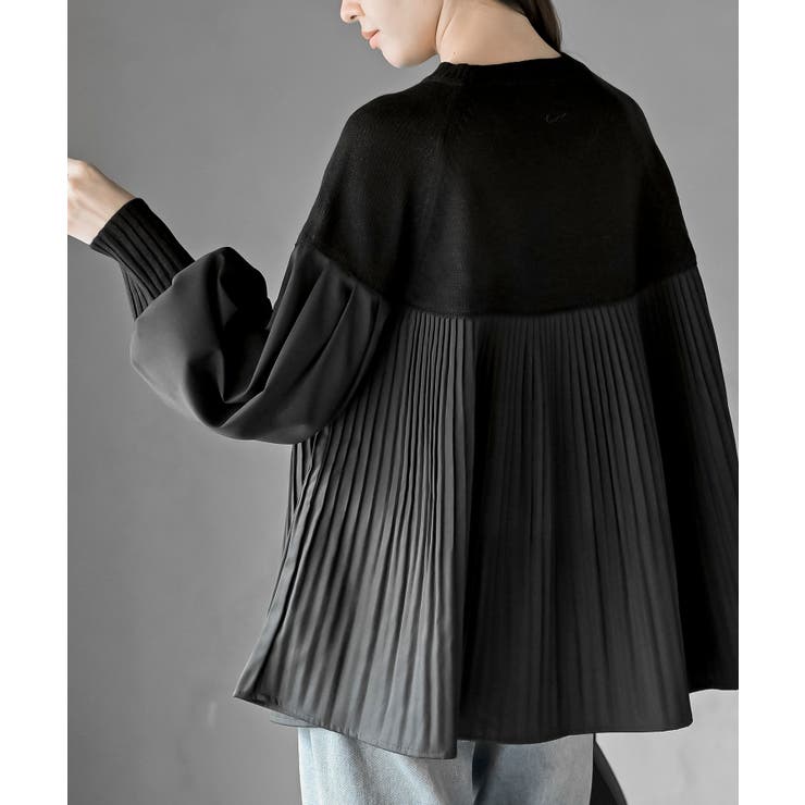 Ａラインプリーツ切替ニットプルオーバー | rps | 詳細画像15 