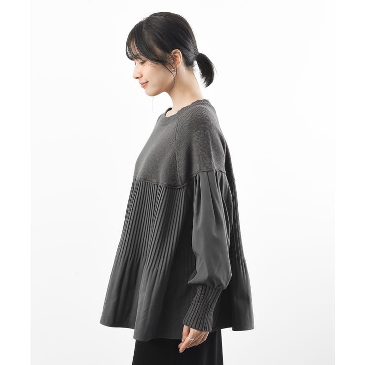 Ａラインプリーツ切替ニットプルオーバー | rps | 詳細画像17 