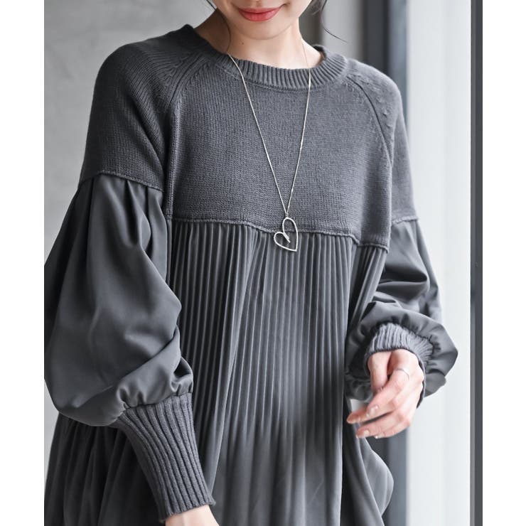 Ａラインプリーツ切替ニットプルオーバー | rps | 詳細画像5 