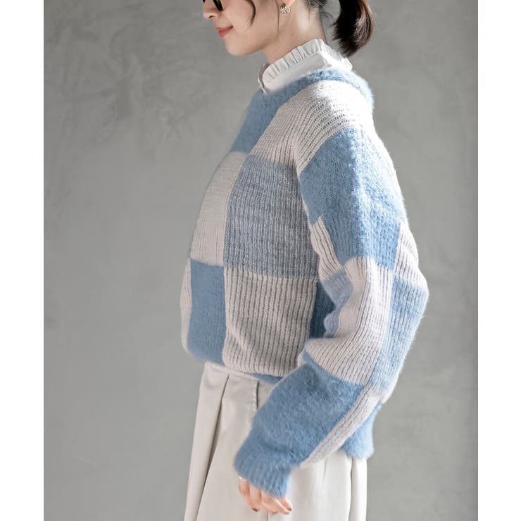 ブロック配色柄ニットプルオーバー | rps | 詳細画像15 