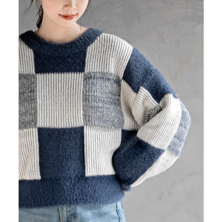 ブロック配色柄ニットプルオーバー | rps | 詳細画像22 