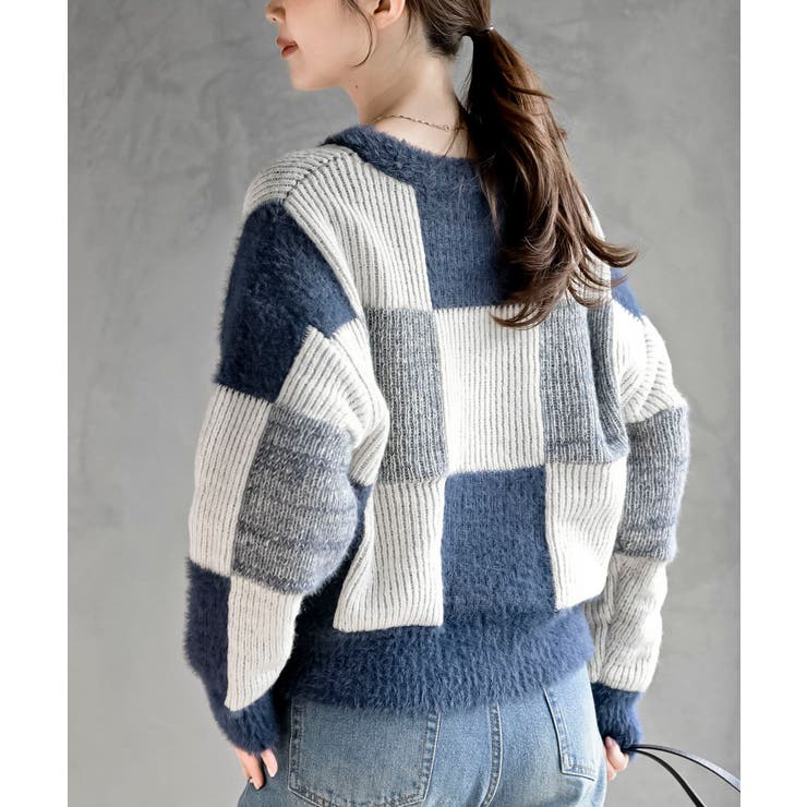 ブロック配色柄ニットプルオーバー | rps | 詳細画像24 