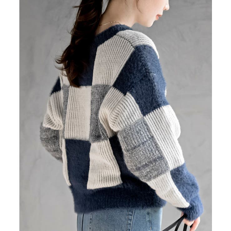 ブロック配色柄ニットプルオーバー | rps | 詳細画像25 