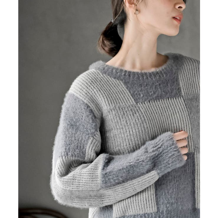 ブロック配色柄ニットプルオーバー | rps | 詳細画像6 