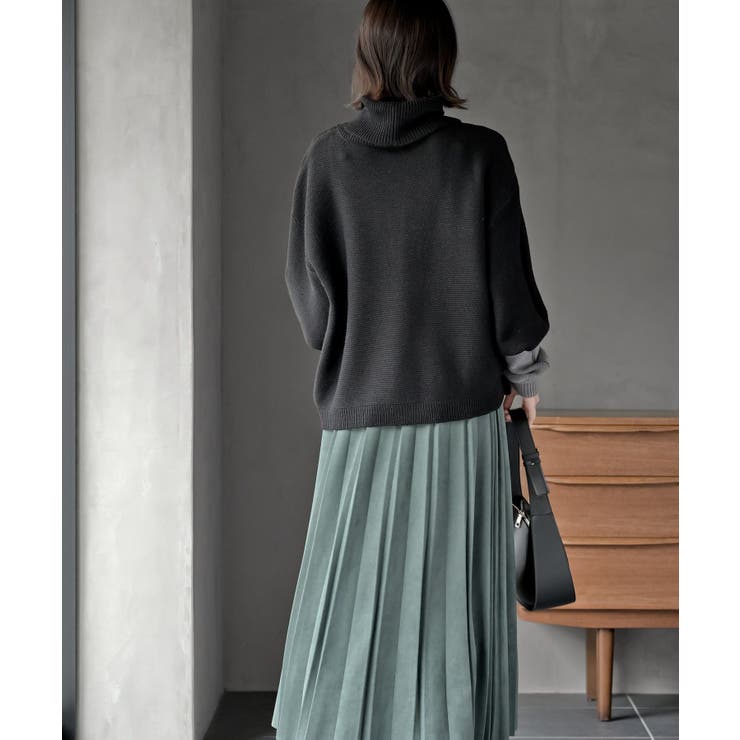 アームウォーマーレイヤー風タートルニットチュニック | rps | 詳細画像12 