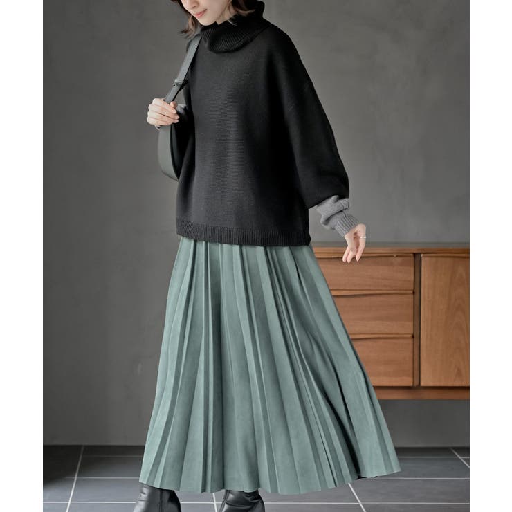 アームウォーマーレイヤー風タートルニットチュニック | rps | 詳細画像13 