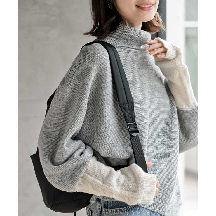 アームウォーマーレイヤー風タートルニットチュニック | rps | 詳細画像23 