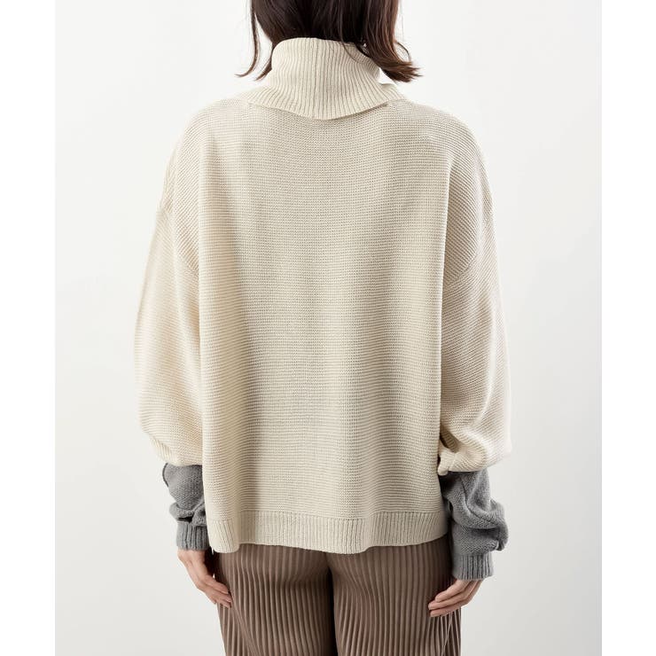 アームウォーマーレイヤー風タートルニットチュニック | rps | 詳細画像28 