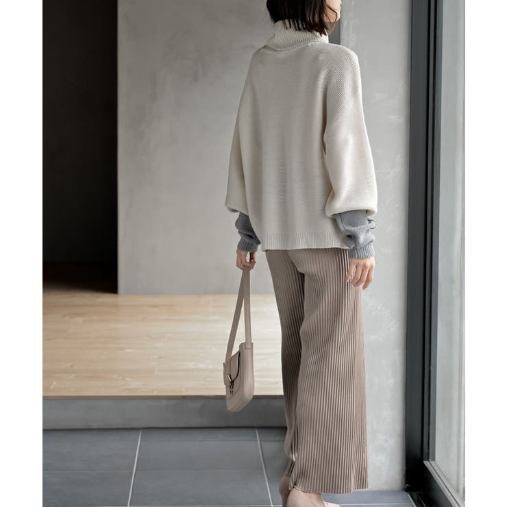 アームウォーマーレイヤー風タートルニットチュニック | rps | 詳細画像4 