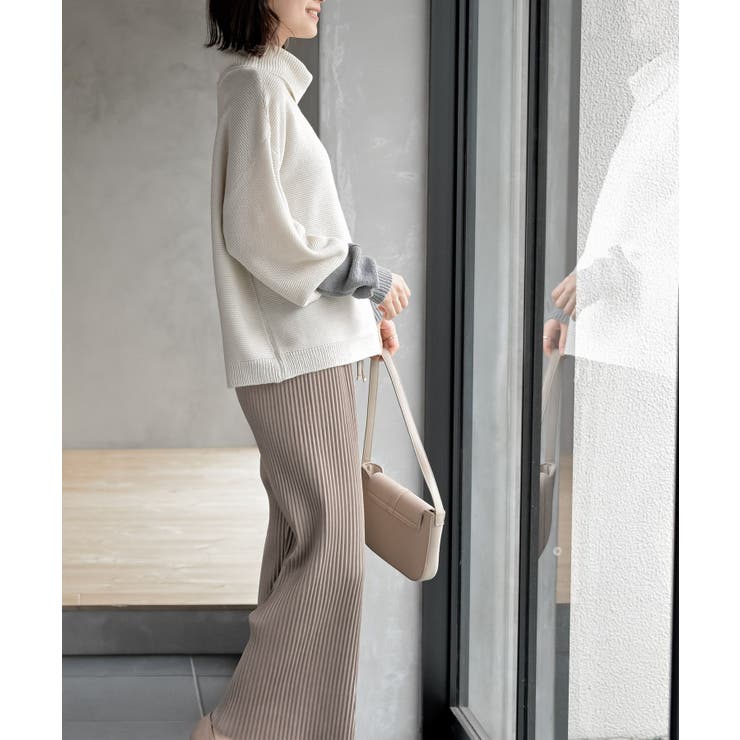 アームウォーマーレイヤー風タートルニットチュニック | rps | 詳細画像5 