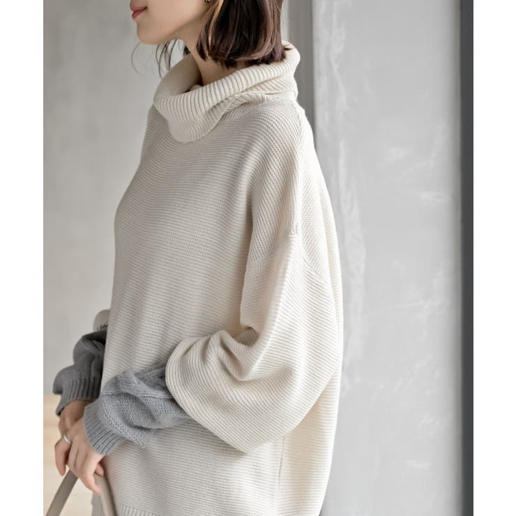 アームウォーマーレイヤー風タートルニットチュニック | rps | 詳細画像6 