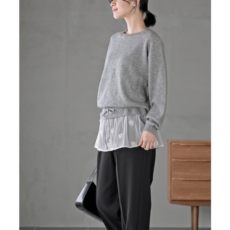 裾布帛ドッキングニットプルオーバー | rps | 詳細画像11 