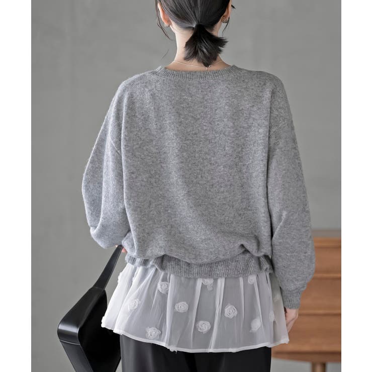 裾布帛ドッキングニットプルオーバー | rps | 詳細画像16 