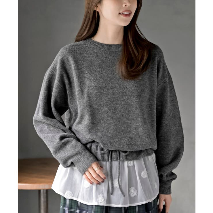 裾布帛ドッキングニットプルオーバー | rps | 詳細画像6 