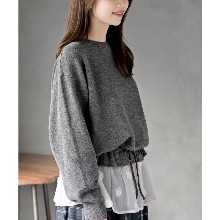 裾布帛ドッキングニットプルオーバー | rps | 詳細画像9 