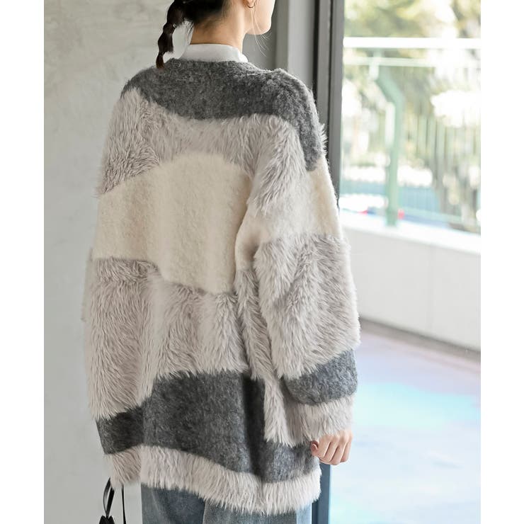 異素材ＭＩＸ×柄ニットカーディガン | rps | 詳細画像16 