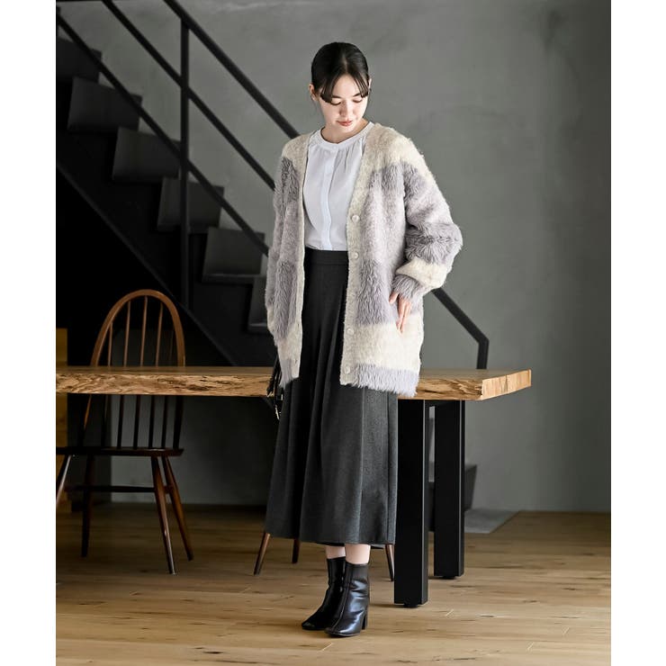 異素材ＭＩＸ×柄ニットカーディガン | rps | 詳細画像18 