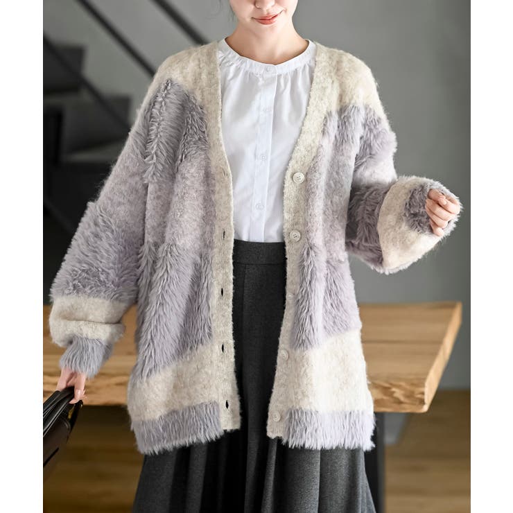 異素材ＭＩＸ×柄ニットカーディガン | rps | 詳細画像22 