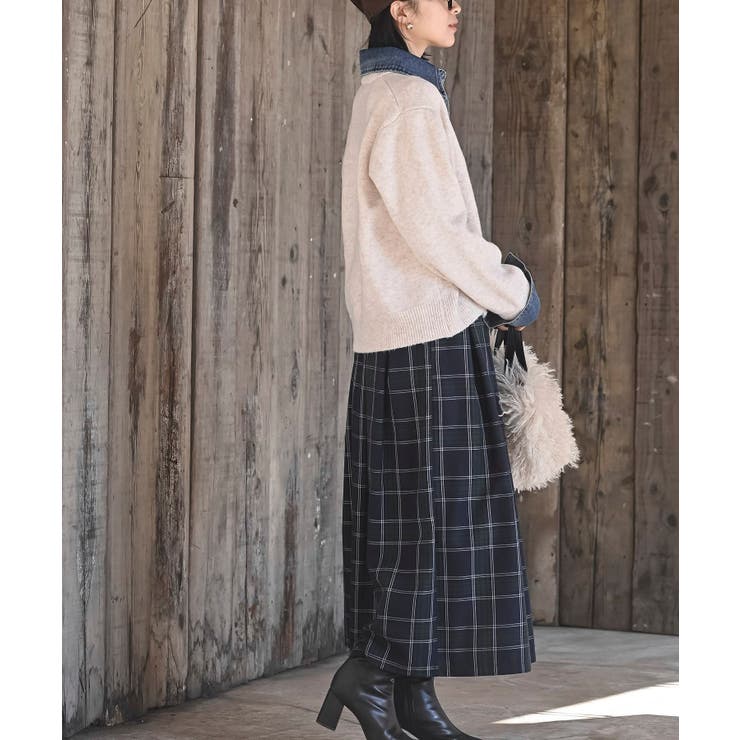 デニム切替レイヤード風ニットカーディガン | rps | 詳細画像20 