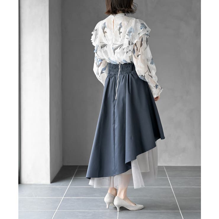 チュール切替アシンメトリーロングスカート | rps | 詳細画像23 