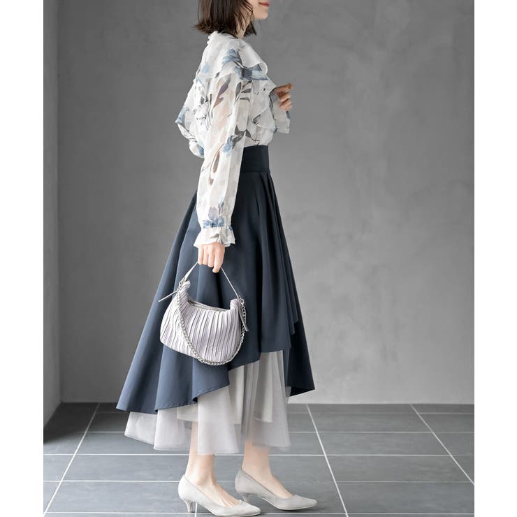 チュール切替アシンメトリーロングスカート | rps | 詳細画像24 