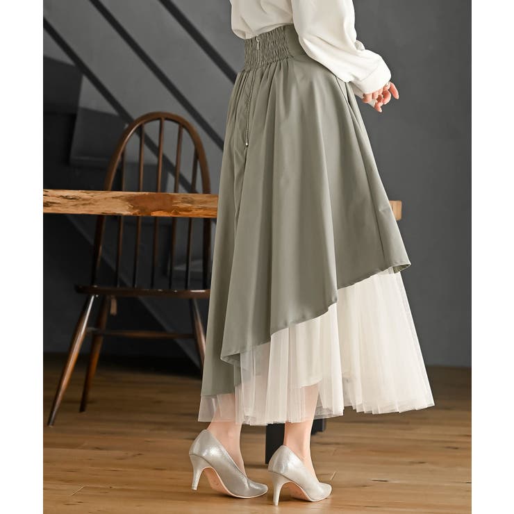 チュール切替アシンメトリーロングスカート | rps | 詳細画像32 