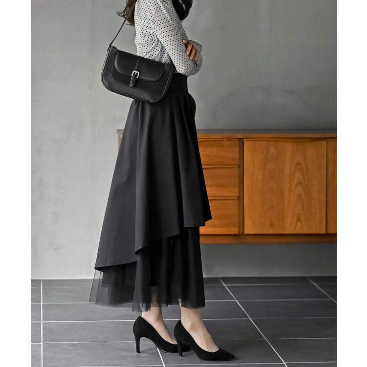 チュール切替アシンメトリーロングスカート | rps | 詳細画像36 