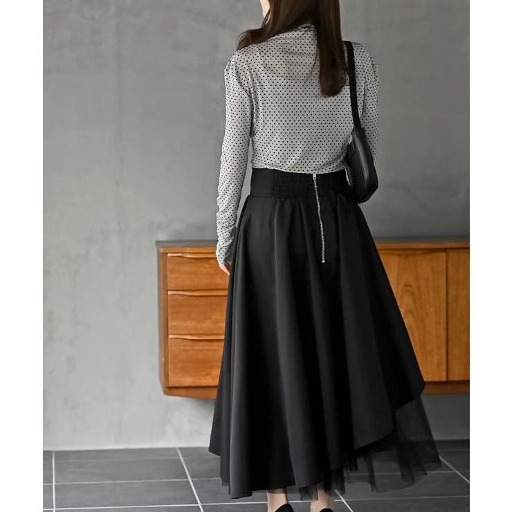 チュール切替アシンメトリーロングスカート | rps | 詳細画像37 