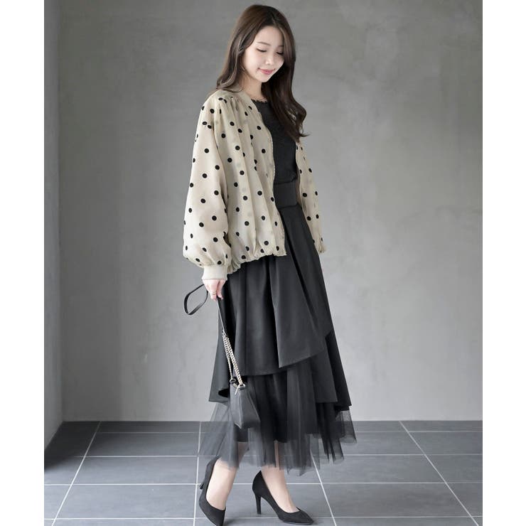 チュール切替アシンメトリーロングスカート | rps | 詳細画像44 