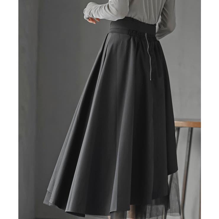 チュール切替アシンメトリーロングスカート | rps | 詳細画像5 