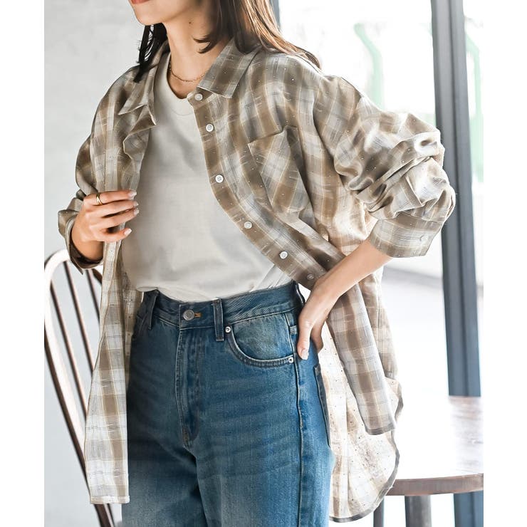 ベージュ | ホットフィックス２ＷＡＹチェックＢＩＧシャツ | rps