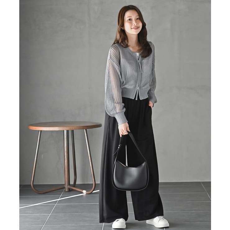 透かし編みダブルＺＩＰニットカーディガン | rps | 詳細画像10 