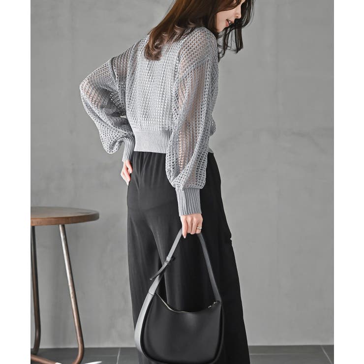 透かし編みダブルＺＩＰニットカーディガン | rps | 詳細画像13 