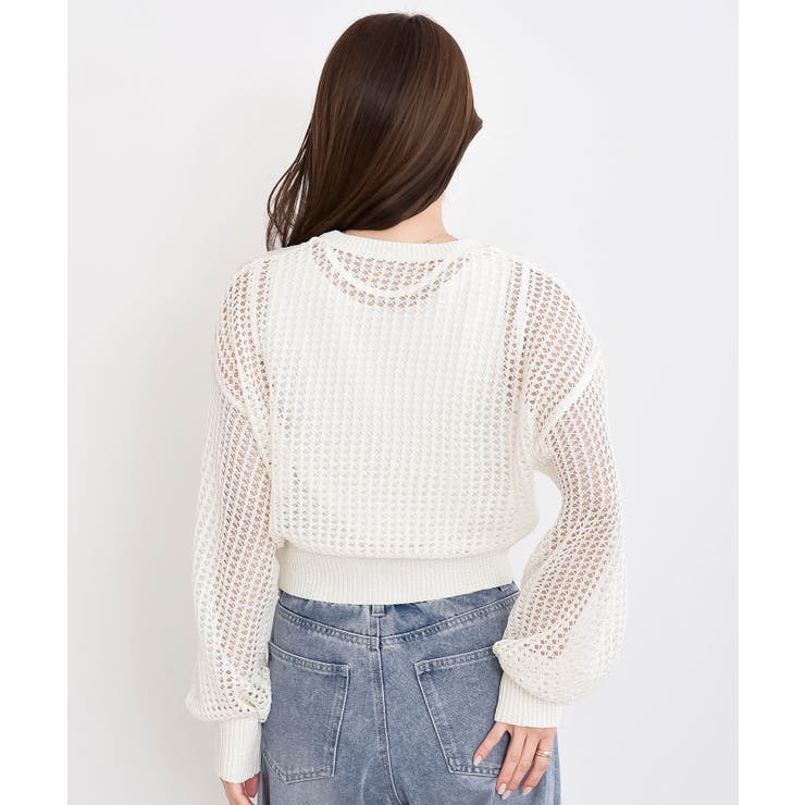 透かし編みダブルＺＩＰニットカーディガン | rps | 詳細画像27 