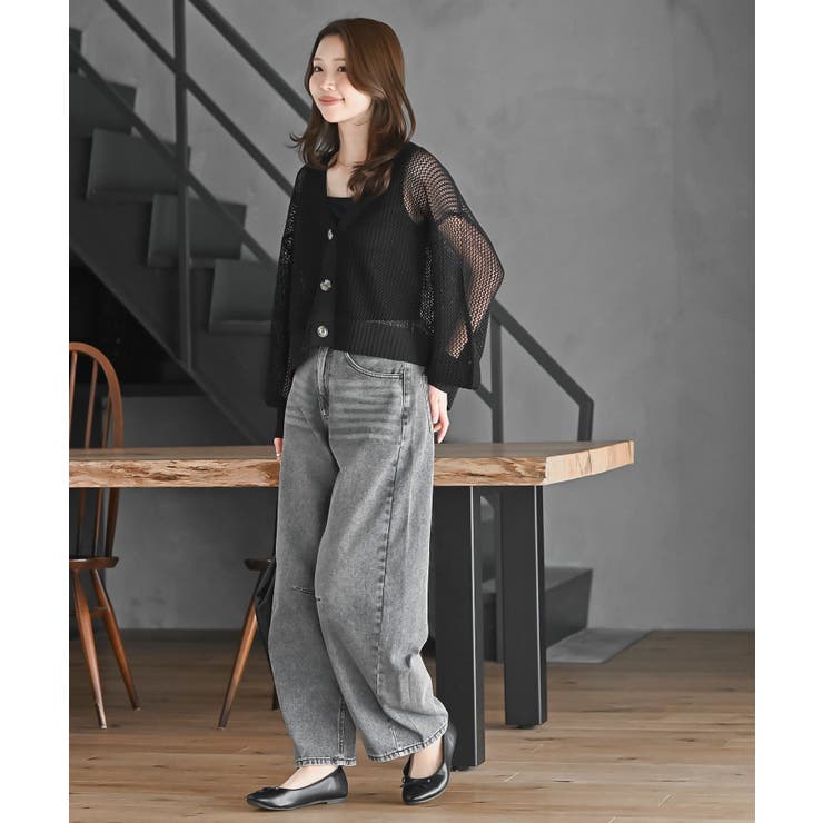 透かし編みＶネックニットカーディガン | rps | 詳細画像10 