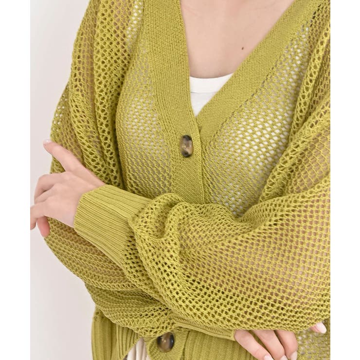 透かし編みＶネックニットカーディガン | rps | 詳細画像24 