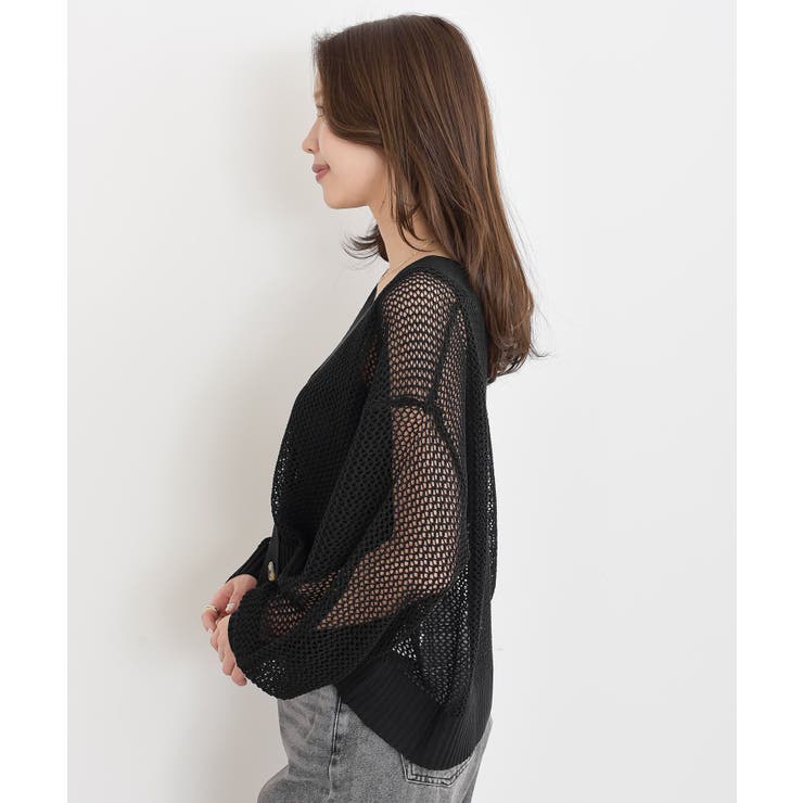 透かし編みＶネックニットカーディガン | rps | 詳細画像26 