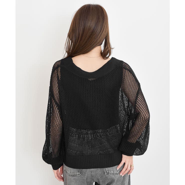 透かし編みＶネックニットカーディガン | rps | 詳細画像27 