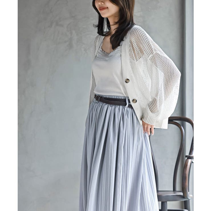 透かし編みＶネックニットカーディガン | rps | 詳細画像3 