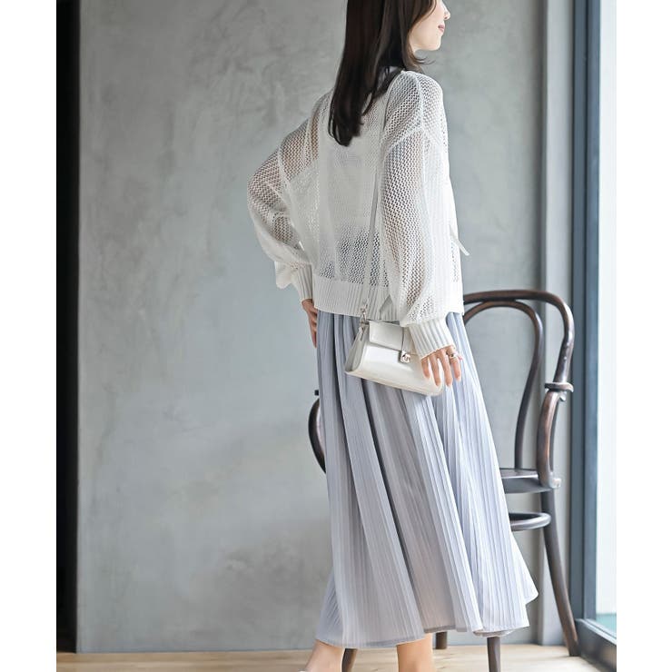 透かし編みＶネックニットカーディガン | rps | 詳細画像5 