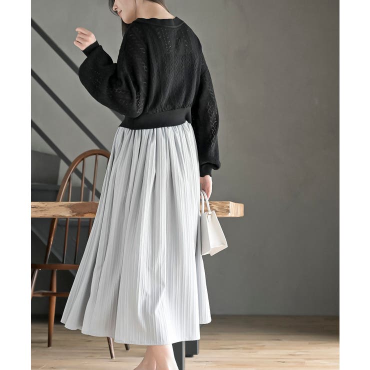 リボンボタン透かし編みニットカーディガン | rps | 詳細画像12 